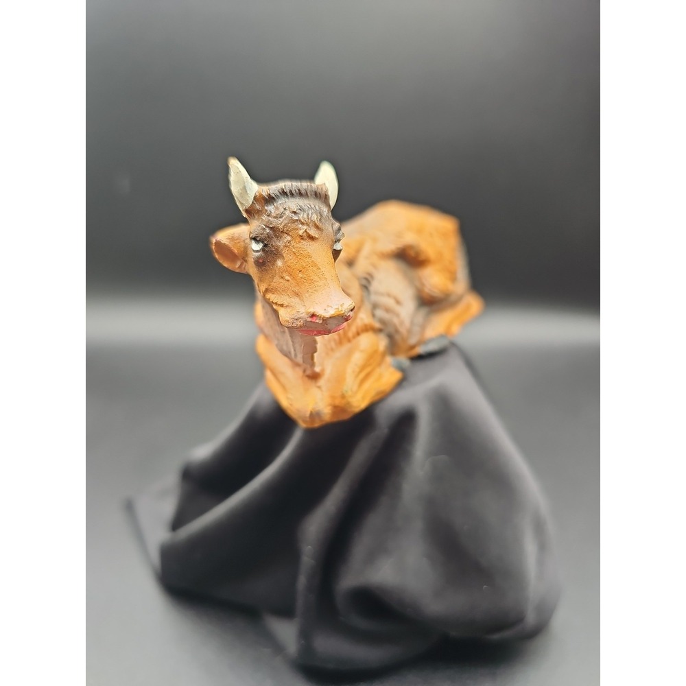 Vintage Fontanini Nativity Seated Ox Cow Figurine Depose Italy Mold 15. AA - Picture 2 of 7